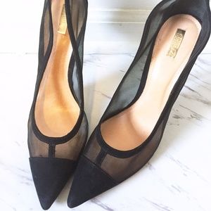 SCHUTZ Black Transparent Leather Pumps